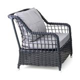 Niron Leo 3'lü Rattan Bahçe Oturma Grubu - Antrasit Temperli Cam Set 3+1+1+2 Puf - Dikdörtgen