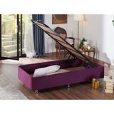 Niron Purple 80x200 cm Tek Kişilik Yatak Baza Başlık Takımı