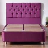 Niron Purple Baza Ve Başlık Seti 120x200 cm Tek Kişilik Sandıklı Mor Kumaş Baza Ve Başlığı
