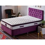 Niron Purple Yatak Seti 120x200 cm Tek Kişilik Yatak Baza Başlık Takımı - Orta Sert Yatak Mor Baza ve Başlığı - 120 x 200 cm