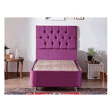 Niron Purple Yatak Seti 90x190 cm Tek Kişilik Yatak Baza Başlık Takımı