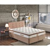 Niron Queen Çift Kişilik Pedli Yatak Baza Başlık Seti 160x200 Ortopedik Yatak Kumaş Baza ve Başlık - 160 x 200 cm