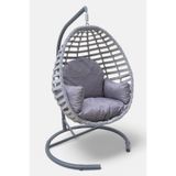 Niron Royal Gri Rattan Tekli Salıncak – Bahçe ve Balkon Salıncağı – Metal Gövdeli, Özel Teslimat
