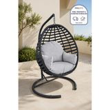 Niron Royal Rattan Bahçe Salıncağı Antrasit - Minderli Modern Salıncak