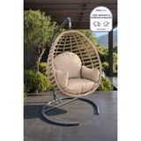Niron Royal Rattan Bahçe Salıncağı Cappucino - Minderli Modern Salıncak - Cappuccino
