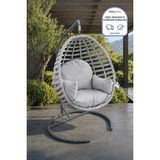 Niron Royal Rattan Bahçe Salıncağı Gri - Minderli Modern Salıncak