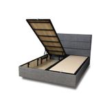 Niron Silver 140x190 CM Çift Kişilik Full Ortopedik Yatak Gri Keten Baza Başlık Seti