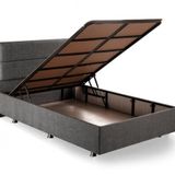 Niron Silver Baza ve Başlık Seti 120x200 cm Tek Kişilik Kaydırmaz Kumaşlı Gri Keten Baza ve Başlığı