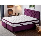 Niron Violet Yatak Seti 200x200 cm Çift Kişilik Yatak Baza Başlık Takımı - Orta Sert Yatak Mor Baza ve Başlığı - 200 x 200 cm
