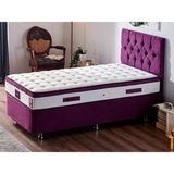 Niron Violet Yatak Seti 80x180 cm Tek Kişilik Yatak Baza Başlık Takımı - Orta Sert Yatak Mor Baza ve Başlığı - 80 x 180 cm