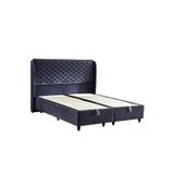 Niron Yatak Baklava Antrasit Kumaş 100x200 cm Tek Kişilik Metal Baza ve Başlık Takımı