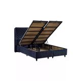 Niron Yatak Baklava Antrasit Kumaş 90x190 cm Tek Kişilik Metal Baza ve Başlık Takımı