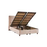 Niron Yatak Baklava Krem Kumaş 100x200 cm Tek Kişilik Metal Baza ve Başlık Takımı