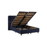 Niron Yatak Baklava Lüks Baza ve Başlık Seti 150x200 cm Çift Kişilik Metal Baza ve Başlık Takımı Antrasit Kumaş