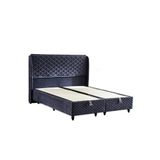 Niron Yatak Baklava Lüks Baza ve Başlık Seti 180x200 cm Çift Kişilik Metal Baza ve Başlık Takımı Antrasit Kumaş