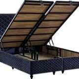 Niron Yatak Baklava Lüks Baza ve Başlık Seti 200x200 cm Çift Kişilik Metal Baza ve Başlık Takımı Antrasit Kumaş