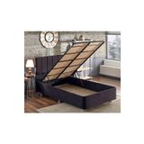 Niron Yatak Ela 120x200 cm Tek Kişilik Siyah Silinebilir Soho Kumaş Baza ve Başlık Seti