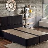 Niron Yatak Ela 140x190 cm Çift Kişilik Siyah Silinebilir Soho Kumaş Baza ve Başlık Seti