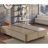 Niron Yatak Ela 200x200 cm Çift Kişilik Sandıklı Sütlü Kahve Kumaş Baza