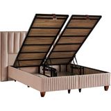 Niron Yatak Hades Lüks Baza ve Başlık Seti 100 x 200 cm Tek Kişilik Baza ve Başlık Takımı Krem Özel Kumaş - 100 x 200 cm