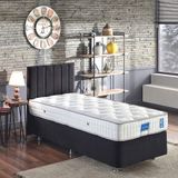 Niron Yatak Juliette 100x200 cm Tek Kişilik Lüks Seti - Siyah Kumaş Baza, Başlık ve Takımı