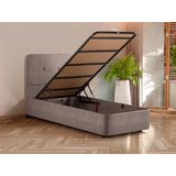 Niron Yatak Luna Baza ve Başlık Seti - 80x180 cm Tek Kişilik Kumaş Baza Seti
