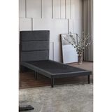 Niron Yatak Niron Slim Baza ve Başlık Takımı 80X180 Tek Kişilik Gri Kumaş Kaplı Metal Karyola ve Başlık Seti - Koyu Gri - 80 x 180 cm