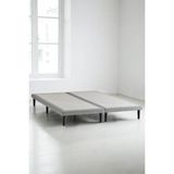 Niron Yatak Niron Slim Karyola - 160X200 Çift Kişilik Baza - Metal Iskeletli, Yüksek Ayaklı ve Keten Kumaşlı - Açık Gri - 160 x 200 cm