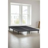 Niron Yatak Niron Slim Karyola 200X200 Çift Kişilik Baza, Metal Iskeletli Yüksek Ayaklı Koyu Gri Keten Kumaşlı - 200 x 200 cm