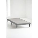 Niron Yatak Niron Slim Karyola - 90X200 Tek Kişilik Baza - Metal Iskeletli, Yüksek Ayaklı ve Keten Kumaşlı - Açık Gri - 90 x 200 cm