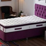 Niron Yatak Purple Seti 90x190 cm Tek Kişilik Baza Başlık Takımı - Orta Sert Mor Baza ve Başlığı