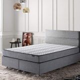 Niron Yatak Silver Baza Başlık Seti Full Ortopedik Gri Keten Baza Başlık 90x190