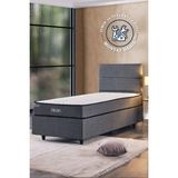 Niron Yatak Silver Tek Kişilik Yatak Seti 90x190 cm, Full Ortopedik Sert Yatak, Kaydırmaz Kumaş Kaplı Metal Baza ve Başlık Takımı - Gri - 90 x 190 cm