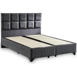 Niron Yatak Star Baza ve Başlık Seti 140X190 cm Çift Kişilik Antrasit Keten Kumaşlı Lüks Baza ve Başlık Takımı - 140 x 190 cm