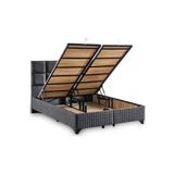 Niron Yatak Star Baza ve Başlık Seti 140x190 cm Çift Kişilik Antrasit Keten Kumaşlı Lüks Baza ve Başlık Takımı
