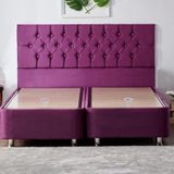 Niron Yatak Violet 160x200 cm Çift Kişilik Sandıklı Mor Kumaş Baza ve Başlığı