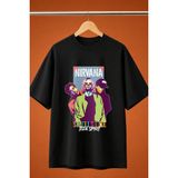 Nirvana Baskili Oversize Tisort - Siyah