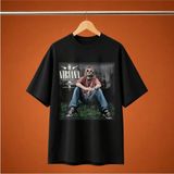 Nirvana Baskili Oversize Unisex Tisort - Siyah - M