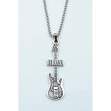 Nirvana Elektro Gitar Gümüş Kaplama Örme Zincir Kolye