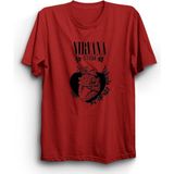 Nirvana, In Utero, Heart, Rock Metal Müzik Grubu Unisex %100 Pamuk Tişört - 5XL - Kırmızı