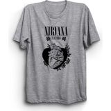 Nirvana, In Utero, Heart, Rock Metal Müzik Grubu Unisex %100 Pamuk Tişört - XS - Gri