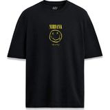 Nirvana Klasik Logo Why So Big Baskılı Özel Tasarım Unisex Tişört - Siyah