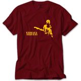 Nirvana Kurt Cobain Kırmızı Tişört Liyada - S