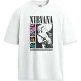 Nirvana Retro Tasarım Baskılı Unisex Relaxed Tişört - Beyaz - XL