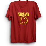 Nirvana, Smile Logo, Rock, Metal Tişört - Beyaz - XL