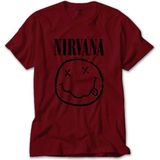 Nirvana Smiley Face Kırmızı Tişört - 4XL