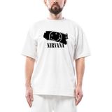 Nirvana Splash Oversize Beyaz Tişört - M