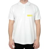 Nirvana Yazı Sarı Polo Yaka Beyaz Tişört