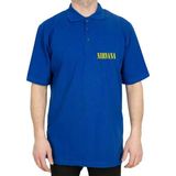Nirvana Yazı Sarı Polo Yaka Mavi Tişört - XL