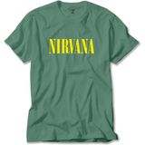 Nirvana Yazı Sarı Yeşil Tişört Liyada - XL